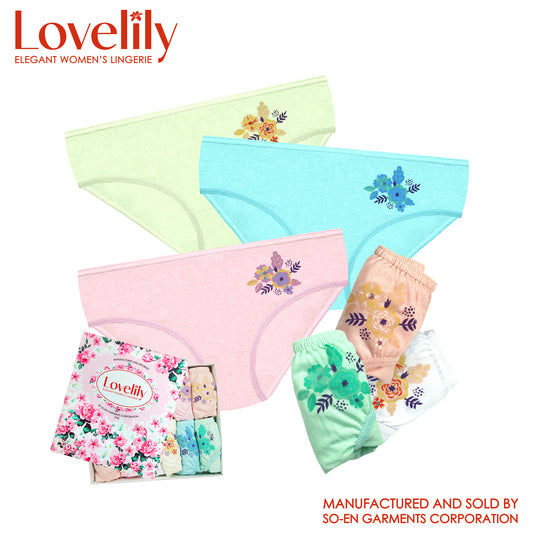 Lovelily 12 in 1 Bryoni Cotton Rich Bikini Inside Panty