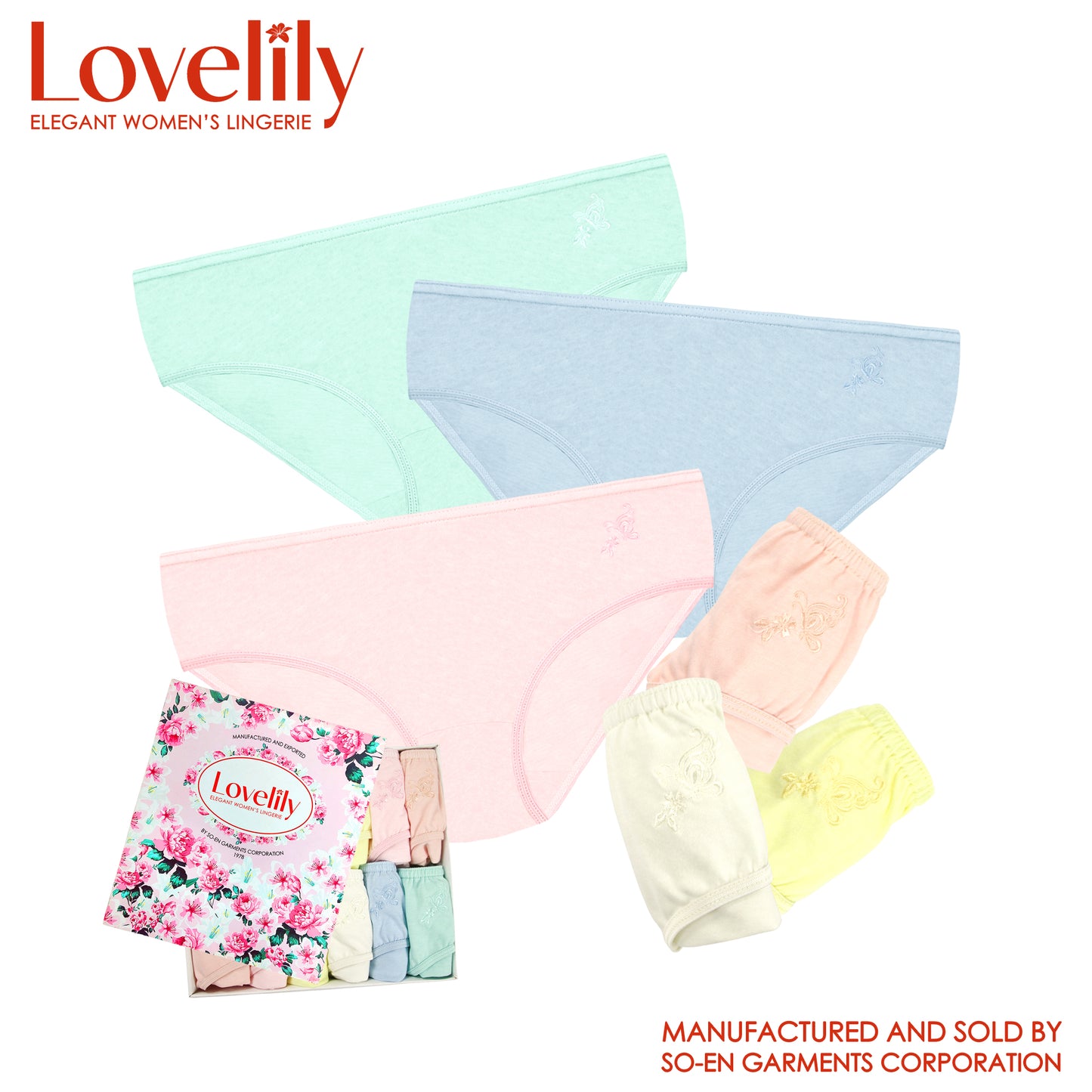 Lovelily 12 in 1 Claire Cotton Rich Bikini Inside Panty
