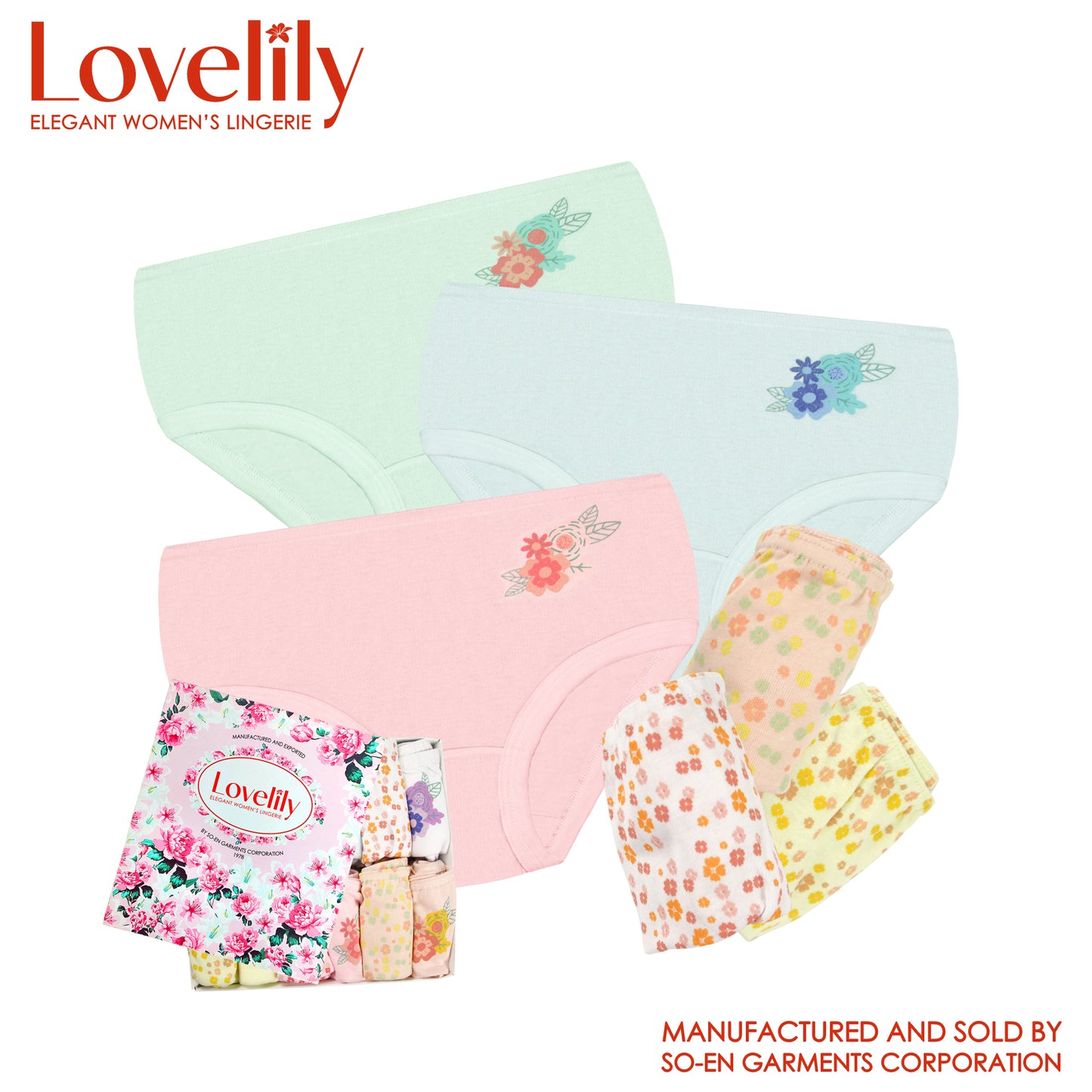 Lovelily 12 in 1 Anne Cotton Rich Semi Panty