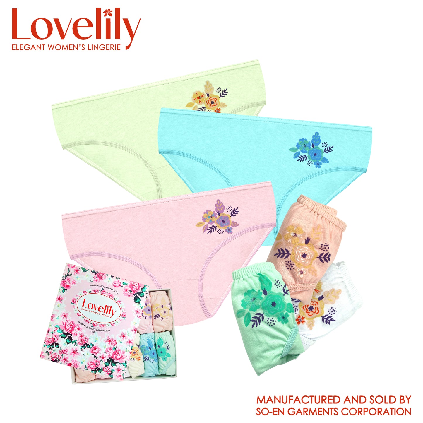 Lovelily 12 in 1 Bryoni Cotton Rich Bikini Inside Panty