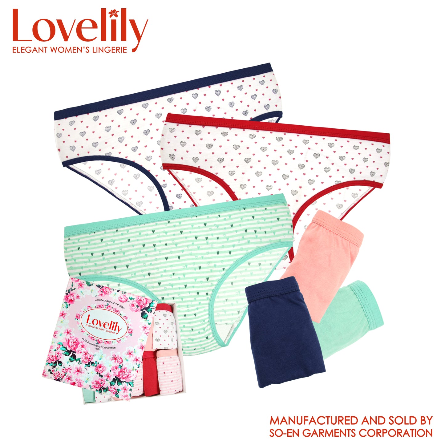 Lovelily 12 in 1 Daphne Cotton Rich Bikini Outside Panty