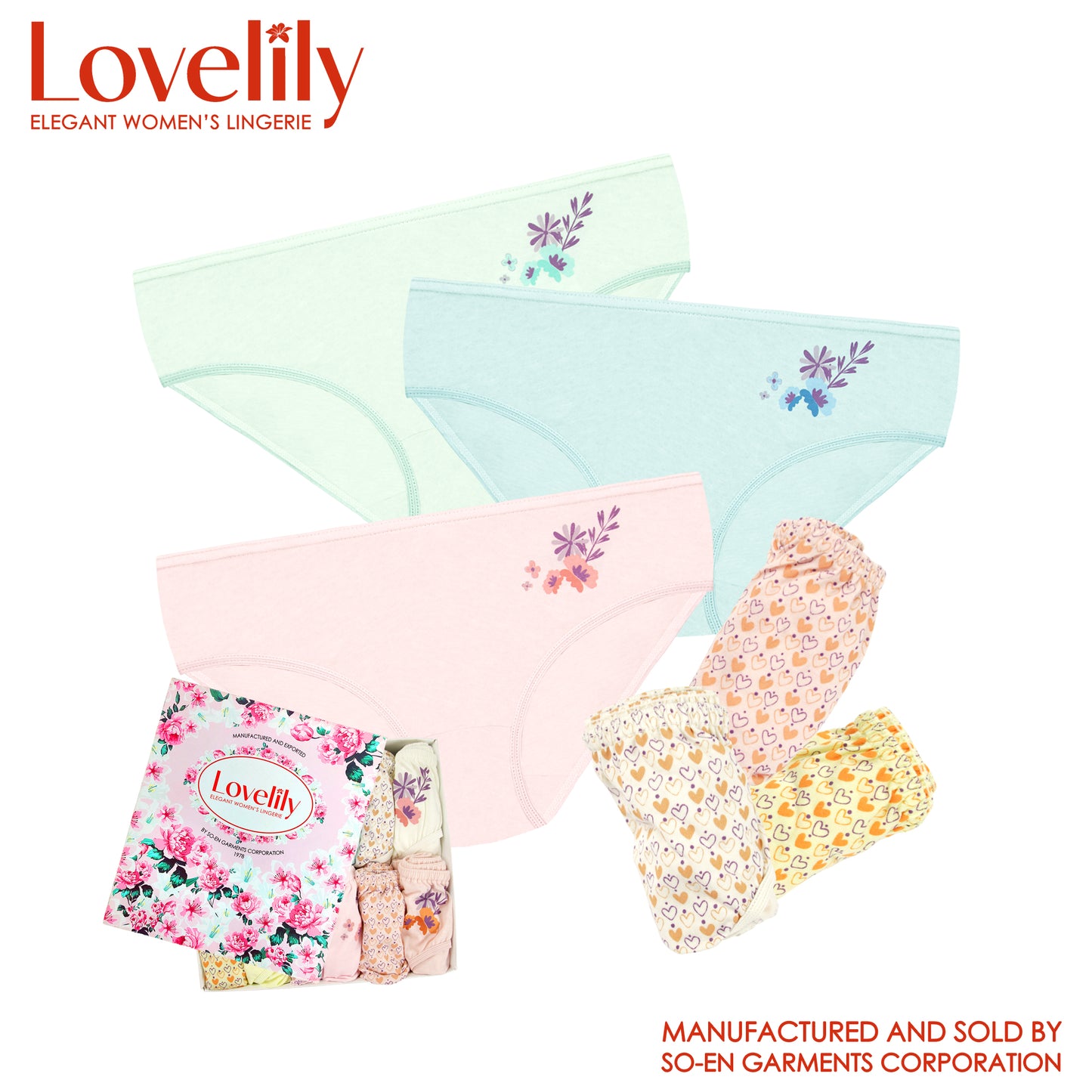 Lovelily 12 in 1 Darlene Cotton Rich Bikini Inside Panty