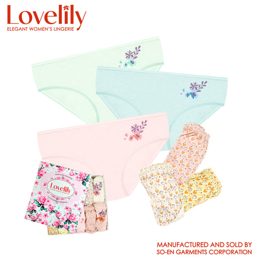 Lovelily 12 in 1 Darlene Cotton Rich Bikini Inside Panty