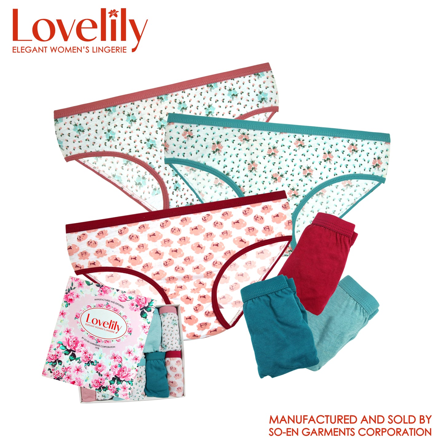 Lovelily 12 in 1 Daunta Cotton Rich Bikini Outside Panty