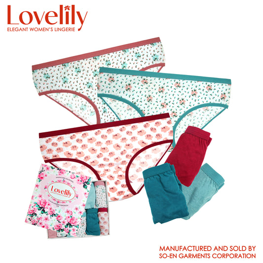 Lovelily 12 in 1 Daunta Cotton Rich Bikini Outside Panty