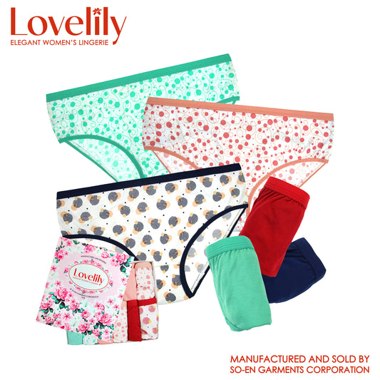 Lovelily 12 in 1 Esmeralda Cotton Rich Bikini Outside Panty