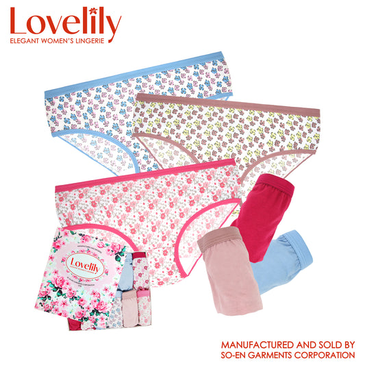 Lovelily 12 in 1 Fiorella Cotton Rich Bikini Outside Panty