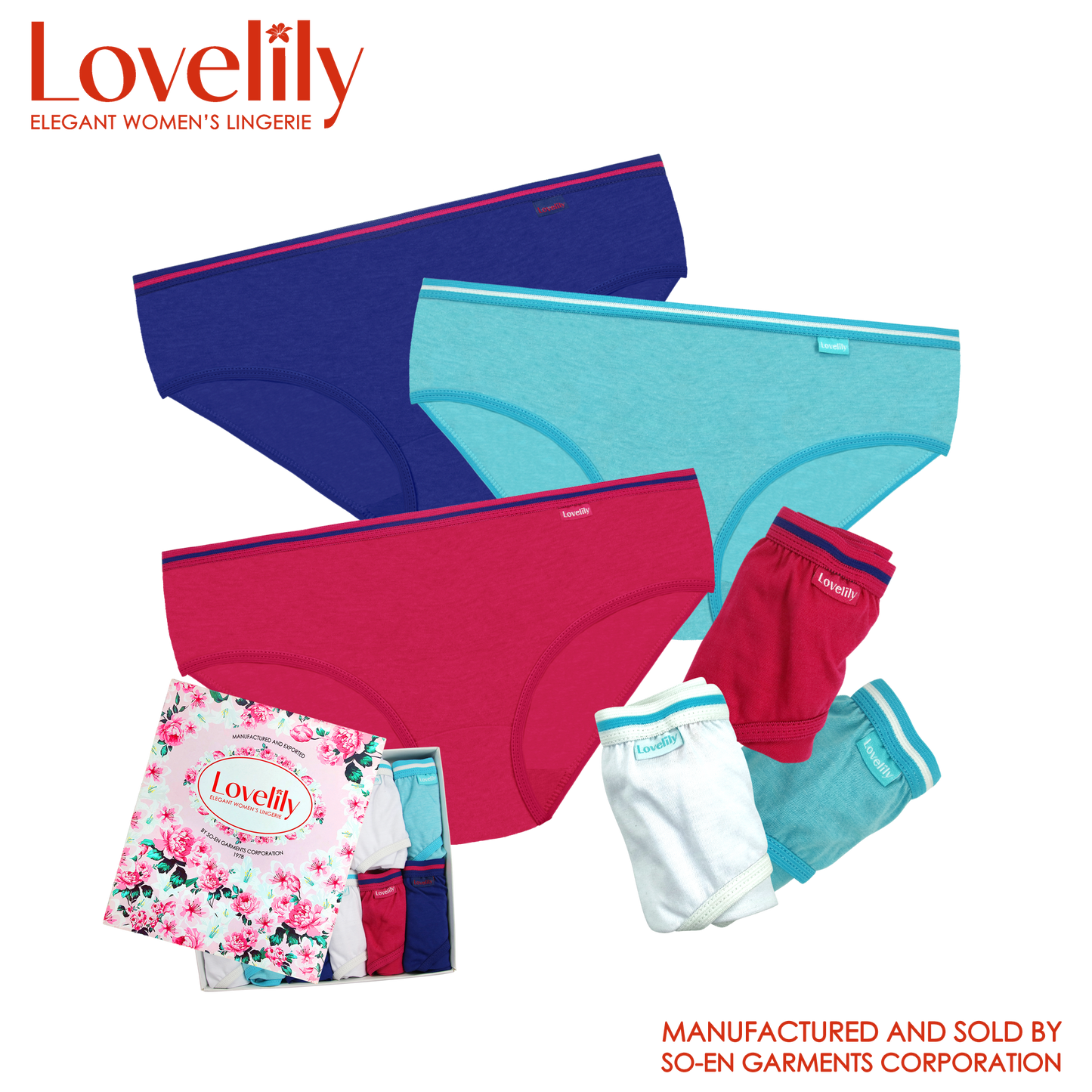 Lovelily 12 in 1 Frone Cotton Rich Bikini Outside Panty