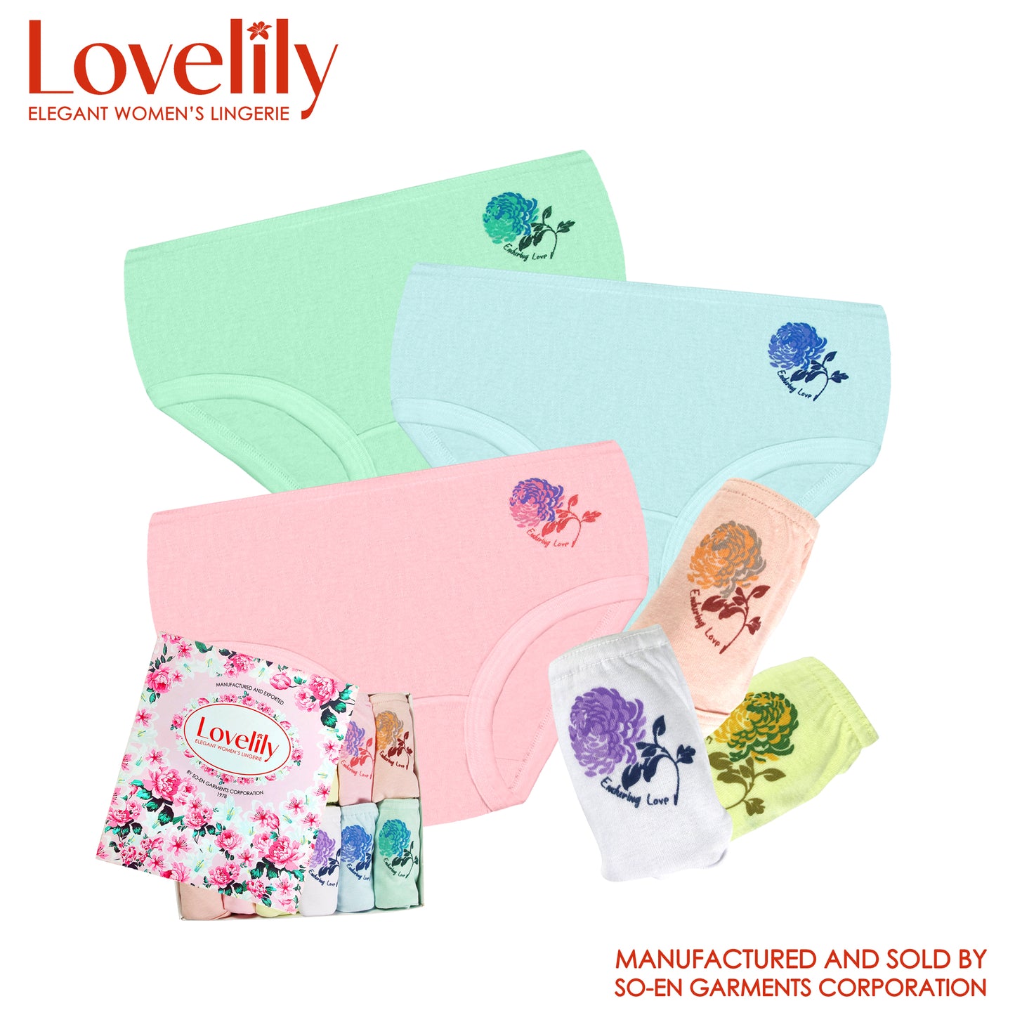 Lovelily 12 in 1 Grace Cotton Rich Semi Panty
