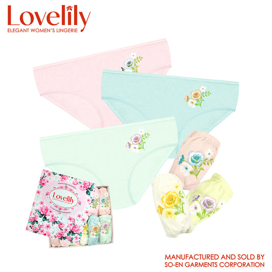 Lovelily 12 in 1 Kaitlyn Cotton Rich Bikini Inside Panty