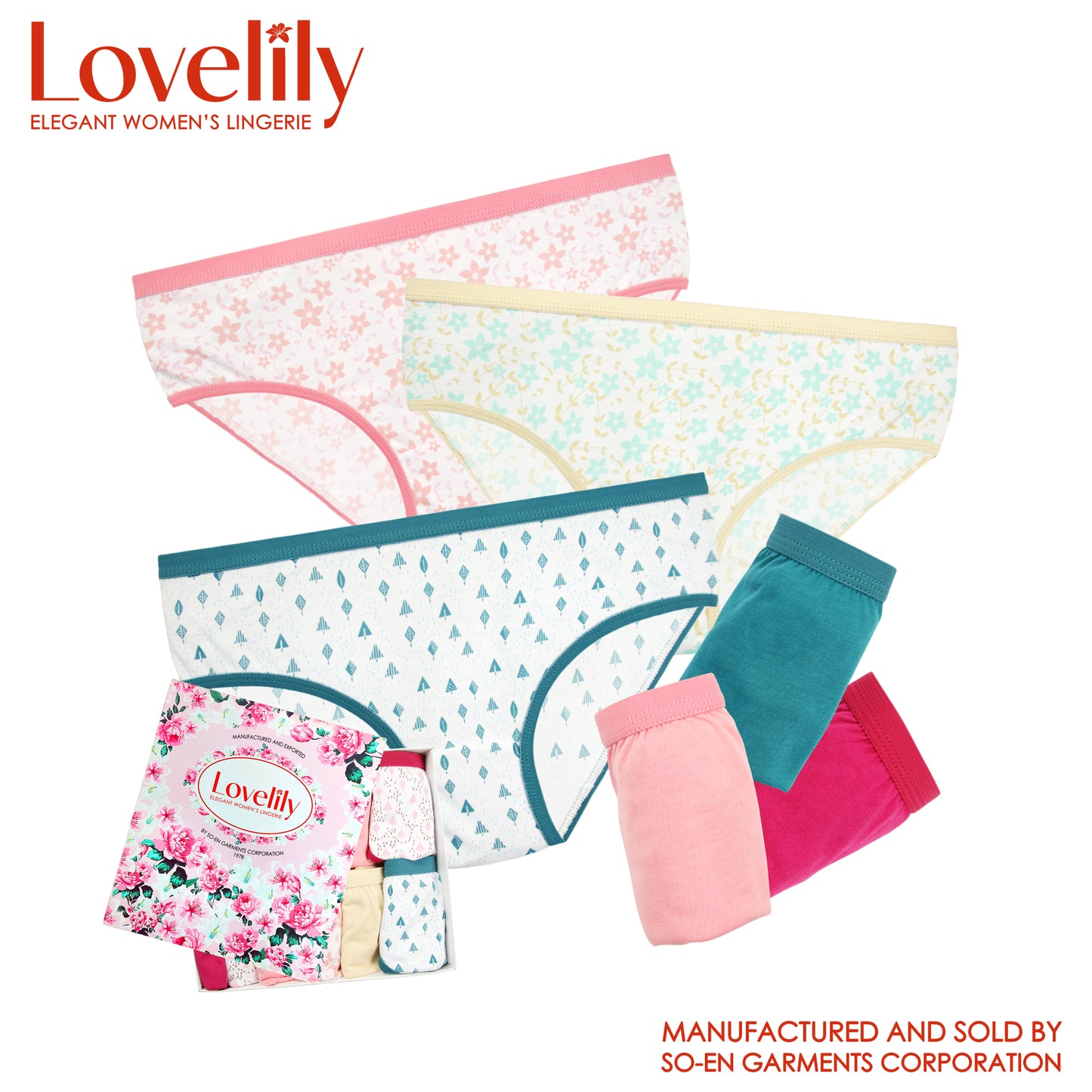 Lovelily 12 in 1 Shayna Cotton Rich Bikini Outside Panty