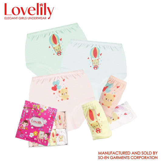 Lovelily Girls 12 in 1 Adorable Bear Cotton Rich Bikini Inside Panty